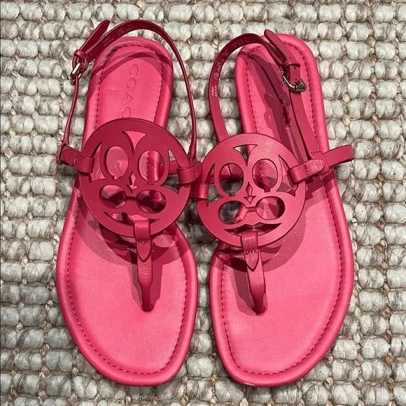 Pink Coach Jaci leather Sandals - Picture 5 of 10